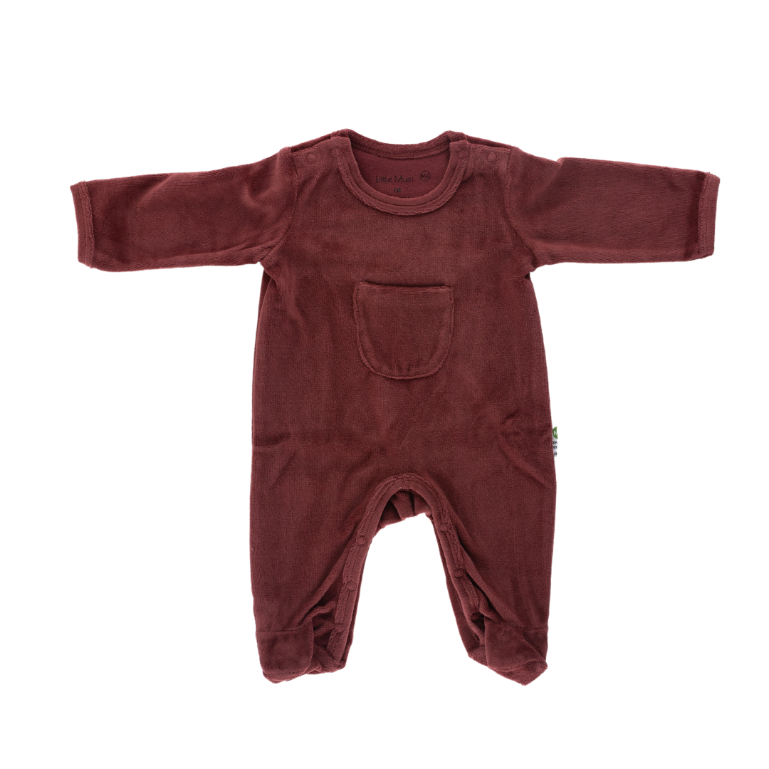 Velour Coverall - Plum - Little Muxi