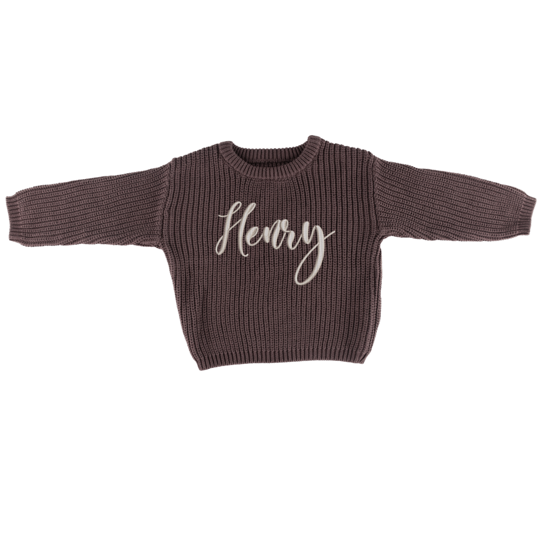 Personalised Knitted Sweater - Wood - Little Muxi